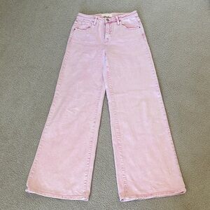 Pink High-Waist Wide Leg Women’s Jeans